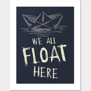 SS Georgie Paper Boat We All Float Here Quote Posters and Art